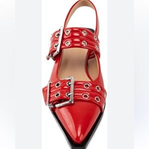 Red ballet flats with grommets size 11